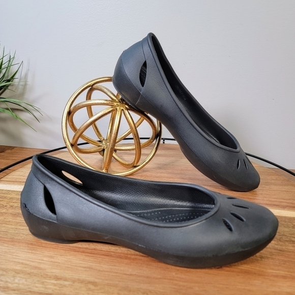 CROCS Kelli Black Ballet Flats Size 7 - Picture 4 of 15